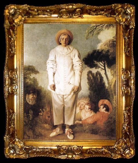 framed  Jean-Antoine Watteau Gilles, ta009-2